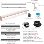 Pond Spillway Waterfall Box 20-200CM, 60cm Wide Outlet, Includes 1M Soft Tube, Sealing Tape & PVC Connector, Perfect for Garden Water Features, Light Coffee Color