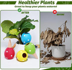 Terracotta Self Watering Spikes, 4 Pack Watering Globes for Indoor Outdoor Plants, Slow Release Plant Self Watering Planter Insert Devices for Travel, Vacation, Garden Care, Cute Small Ball Shape