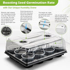 36 Pack 4 Inch Clear Plant Pots & 3 Pack 12 Cell Nursery Pot Trays with Humidity Dome and Growing Lights for Seed Starting, Germination, Seedling Propagation Plant Growing, Sturdy Gardening Kit 3 Sets