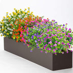 Grunyia 10 Bundles Artificial Fake Flowers, Faux Outdoor Plastic Plants UV Resistant Shrubs Outside Indoor Decorations (Purple-Eucalyptus)