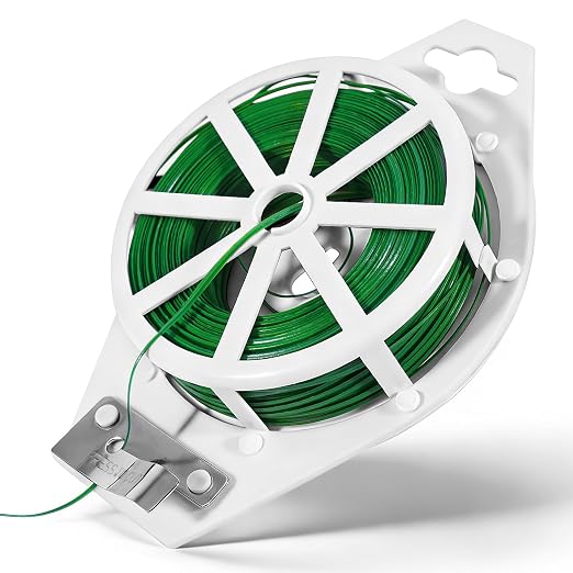 Green Twist Ties, 262 Feet (80m) Sturdy Plant Ties with Cutter, Rustproof & Flexible Gardening Ties for Tomatoes, Vines & Flowers, Twist Tie Use for Indoor/Outdoor Home & Office