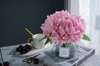 XIAYAN Artificial Flower and Glass Bottle Set, Isn Style, Suitable for Living Room, Dining Table, Office, Wedding, Hotel Banquet and Family Decoration. (Pink Purple)