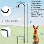 AshmanOnline Ashman Shepherds Hook 10 Pack Black, 35 Inches Tall, Made of Premium Metal for Hanging Solar Light, Bird Feeders, Mason Jars, Garden Stake and Wedding Décor.