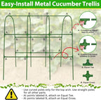 Cucumber Trellis for Raised Bed, 50''x48'' U-Shape Garden Trellis for Climbing Plants Outdoor, Metal Arch Plant Support, Vegetables Trellis for Squash Grape Pea Bean Vines Flower
