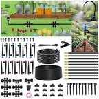 240FT Drip Irrigation System for Garden: 1/2" Quick Connect PE Tubing Automatic Water Sprinkler Kit Adjustable Misting Part 1/4" Watering Hose for Outdoor Raised Bed Plants Flower Yard Greenhouse