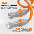 SPECILITE 3/8” Lightweight Coil Garden Hose 50 FT, EVA Retractable Curly Water Pipe with 6-Pattern Spray Nozzle for Boat, Greenhouse, Yard, Patio (Orange)