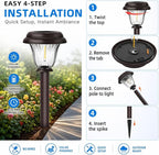 Solar Lights Outdoor, 6 Pack Metal Solar Pathway Lights, Heavy Duty Stainless Steel & Glass, Auto On/Off Waterproof Garden Lights for Driveway Landscape Walkway Yard Outdoor Decor (Warm White)