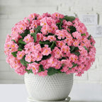 26Pcs Geranium Artificial Flowers for Outdoors Decoration Geranium Silk Flowers Outsides UV Resistant Garden Plant Faux Flower for Front Door Garden Porch Planter Patio Balcony Yard Indoor Home (Pink)