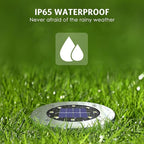 OULONGER Solar Lights Outdoor Waterproof, 12 Pack Solar Ground Lights with Large Capacity Battery, High Efficiency Solar Powered Lights for Outdoor Garden, Patio, Pathway and Yard (Warm Light)
