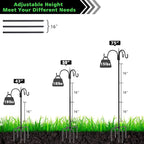 FEED GARDEN [Upgrade Version 76 Inch Three Shepherd Hooks for Outdoor,Bird Feeder Pole with 5 Prong Base, Adjustable Shepard Hooks for Hanging Plant, Solar Lanterns, Wind Chimes, 1 Pack