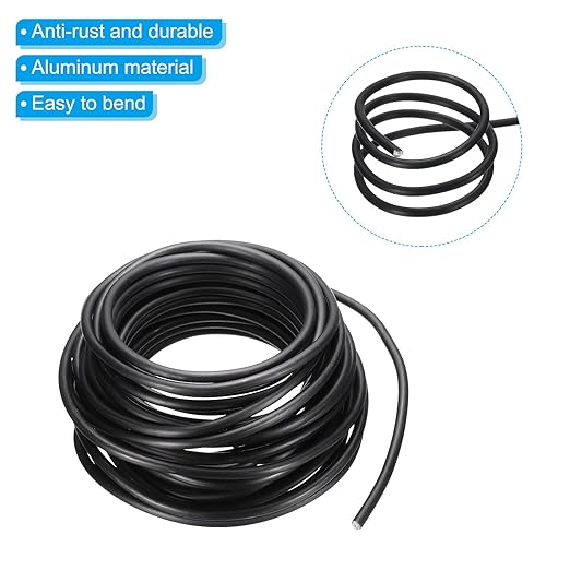 PATIKIL 5mm Bonsai Training Wire, 1 Roll Floral Wire Stems Anodized Aluminum Tree Wire 32.8 Feet Total for Gardening Branch Fixing, Black