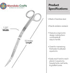 Mandala Crafts Extra Long Stainless Steel Curved Aquarium Scissors for Trimming Aquatic Plants – Wave Aquascape Scissors for Fish Tanks, Hospital Tanks, Goldfish Bowls, Aquariums, and Terrariums
