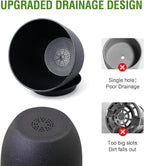 WSMKSZ 12/10/9 inch Big Flower Pots, 3 Pack Modern Decorative Plastic Planters with Drainage Holes and Tray, Plant Pots for Indoor Outdoor Plants, Black