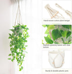 Mkono Fake Hanging Plant with Lights, Artificial Plants for Home Decor Indoor Macrame Plant Hanger with Fake Vines Greenery for Bedroom Bathroom Kitchen Office Decor (1)