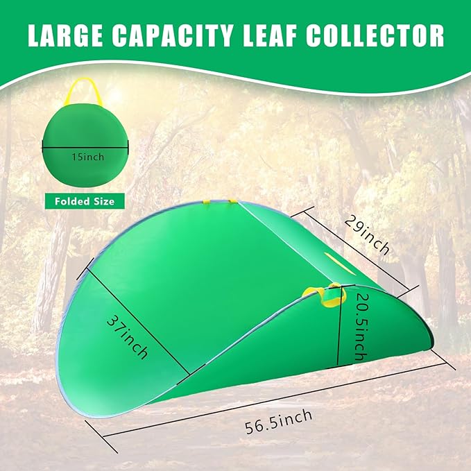 UQM Leaf Collector, Portable Pop Up Leaf Bags, Foldable Leaf Pick Up Tools Patent Number D1005635, Reusable Yard Garden Bags for Leaves Lawn Trash