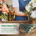 50 Pack Extendable Stem Water Tubes with Caps for Flowers, Extendable Vials for Floral Arrangements, Essential Florist Supplies (12 Inches)