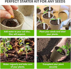 Seedling Starter Kit Germination Grow Cups and Soil (10 Pack) Biodegradable Peat Pots, Coco Coir Soil Discs, Plant Markers - Organic Grow Kit for Seed Germination, Indoor/Outdoor (2)