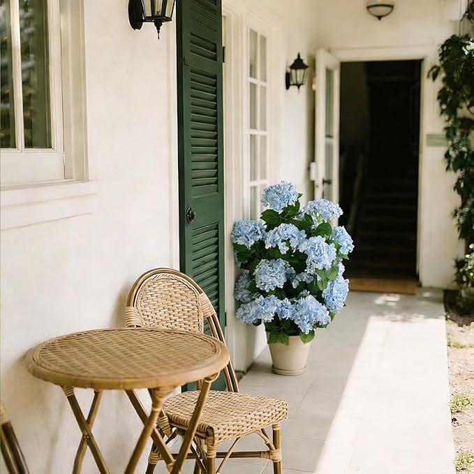 Faux Hydrangea Tree 30" Tall (2 Pack), Artificial Hydrangea Plant in Pot with Blue Flowers, Realistic Hydrangea Tree for Indoor Outdoor Porch, Patio, Home Decor