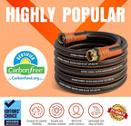 Garden Hose 75 ft x 5/8", Heavy Duty Water Hose, Flexible and Durable, Kink Resistant Lightweight Hybrid Hose, Leakproof Yard Hose with Male to Female Fittings