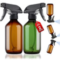 2 Packs Plastic Spray Bottles 360°Water Spray Bottle for Cleaning - 10 oz/300 ml Upside Down Spray Bottle Small Squirt Bottle with Adjustable Nozzle for Hair, Cooking, Plant, Pet (Brown + Green)