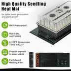 60 Cell Self-Watering Seed Starter Tray with Grow Light and Heat Mat,Seed Starter Kit,Humidity Domes,Auto Timer,Flexible Brightness Seedling Starter Trays for Seed Starting & Seeds Growing