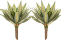 Artificial Spiked Agave Plant Outdoor 28” Tall, Large UV Resistant Fake Agave Plants with 23 Pre-Dusted Leaves, Faux Succulents Plant for Home Front Porch Patio Garden Indoor Decor 2Pack