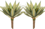 Artificial Spiked Agave Plant Outdoor 28” Tall, Large UV Resistant Fake Agave Plants with 23 Pre-Dusted Leaves, Faux Succulents Plant for Home Front Porch Patio Garden Indoor Decor 2Pack