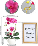 Forlaoers 17" Realistic Small Purple Orchid Faux Flowers Artificial Flower Arrangements with Vase Orchids Fake Plant Decor for Kitchen Table Centerpieces Home Dining Room Desk Decorations Indoor
