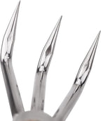 Nisaku NJP957 Nekaki Sanbondume Handheld Triple Claw Cultivator, Japanese Stainless Steel Tine Length 1.5-Inch, 5.5-Inch Polished Wood Handle