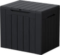 Devoko 29 Gallon Waterproof Outdoor Storage Box Resin Deck Box Lockable and UV Resistant for Patio Furniture, Garden Tools (Black, 29 Gallon)