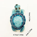 Cute Climbing Blue Sea Turtle Flower Pot Hugger Figurines, Small Resin Hanging Tortoise Statue Planter Pot Decoration for Home Garden Fence Balcony Patio Lawn Yard Ornaments