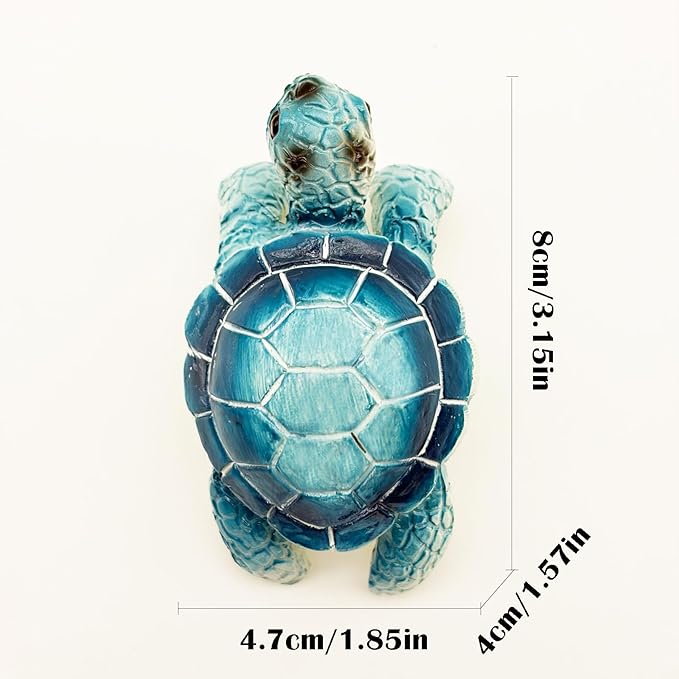 Cute Climbing Blue Sea Turtle Flower Pot Hugger Figurines, Small Resin Hanging Tortoise Statue Planter Pot Decoration for Home Garden Fence Balcony Patio Lawn Yard Ornaments