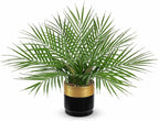 Briful Fake Plant 15.7’’ Artificial Palm Plant in Gold Black Pot Real Touch Faux Tropical Palm Tree Houseplant for Home Indoor Living Room Tabletop Balcony Decorations