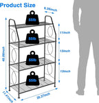 VyGrow Plant Stand, 4 Tier Plant Shelf for Indoor Outdoor, Heavy Duty Metal Tall Plant Stands Holder Rack for Living Room Balcony and Garden, Black