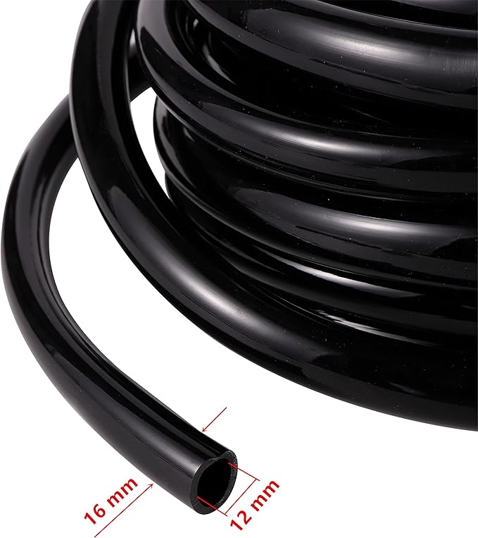 33 FT 1/2 Inch Drip Irrigation Tubing Main Line Hose Tube 1/2''PVC Garden Irrigation Tubing (OD:16mm,ID:12mm) with Drip Connector (Ends Plug,Hose Adapter) for Garden Drip Irrigation System