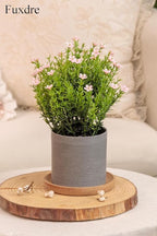 2 Pack Small Desk Plants, Artificial Bathroom Plants Decor with Thyme Flower in Vintage Melamine Pots, Faux Plants Indoor for Shelf Decor in Home Office, and Spring Decor (Pink)