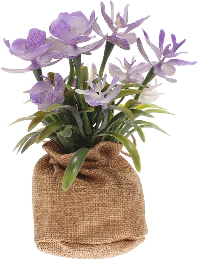 PRETYZOOM Artificial Phalaenopsis Orchid Pot Realistic Fake Flower Arrangement for Home and Office Decor Low Maintenance Centerpiece for Bedroom Living Room Kitchen and Balcony