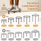 Amaoot 5 Pack Metal Plant Stand, Anti-Rust Iron Plant Stands for Indoor and Outdoor, Heavy Duty Flower Pot Stands for Multiple Plant, Black Potted Plant Holder for Garden Home (5 Pack Brown)
