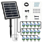 Solar Automatic Drip Irrigation Kit System, 50FT Solar Powered Auto Easy DIY Watering Device Supported Pots Plants, 6 Timing Modes with Anti-Siphoning Device