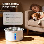 Pektaco Dog Water Fountain for Large Dogs, 1.8Gal/7L Pet Water Fountain, Dog Water Bowl Dispenser with Viewing Window & LED, Super Quiet, Stainless Steel Tray Easy Clean BPA-Free(with 3 Filters)