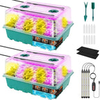 96 Cell Seed Starter Tray with Grow Light, Seed Starting Trays with Adjustable Humidity Dome, Seed Starter Kit Plant Starter Kit for Seeds Growing Starting, Indoor Gardening (Self-Watering)