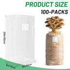 GREANER 6 Mil 100PCS Mushroom Bag, Large Size 8"x5"x20" Grain Spawn Bags for Bamboo、Fungus、Ganoderma、Mushrooms、Substrates、Grains
