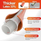 SPECILITE Garden Water Hose 150 ft x 3/4 in Heavy Duty, Flexible and Lightweight, Burst 600 psi, Kink-less Hybrid Rubber Pipe for Backyard, 3/4'' Brass Fittings, Orange
