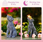 Goodeco Dog Statue with Solar Butterfly - Ideal Gifts for Mom, Dad or Birthdays, Beautifully Crafted Outdoor Decorations to Wow Your Guests