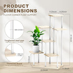7 Tier Plant Stand Indoor, Thickened Metal Wood Corner Plant Shelf Stands for Multiple Plants, Indoor Tall Plants Stand Tiered Flower Holder for Living Room Patio Garden Balcony(White+Oak)