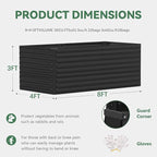 FOOWIN 2pcs 8x4x3ft Galvanized Raised Garden Bed, Planter Raised Garden Boxes Outdoor, Large Metal Raised Beds for Gardening, Garden Bed for Vegetables, Flowers, Herb, Black