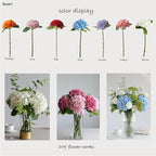 Buart 4PCS 21 inch Big Size Peach Flowers Artificial Silk Hydrangea Lifelike Dry Flowers for Outdoor Wedding, Christmas, Office, Family Party, Living Room Table Decoration