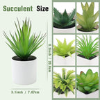 7 Pack Small Fake Plants Artificial Succulent Plants in White Pots Artificial Greenery for Room Home Bathroom Bedroom Office Modern Decor
