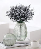 RECUTMS 8 Bundles Artificial Flowers Outdoor UV Resistant Fake Flowers Fake Outside Plants Plastic Outdoor Flowers for No Fade Faux Plastic Plants Garden Porch Window Box Décor(Black+White)