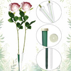 baotongle 50pcs Leak-Proof Floral Water Tubes with Caps 5.7 Inch Floral Tubes Plastic Flower Supplies for Fresh Flowers with Rubber Cap for Flower Stem Arrangements Bouquet Holder DIY Cake Decoration